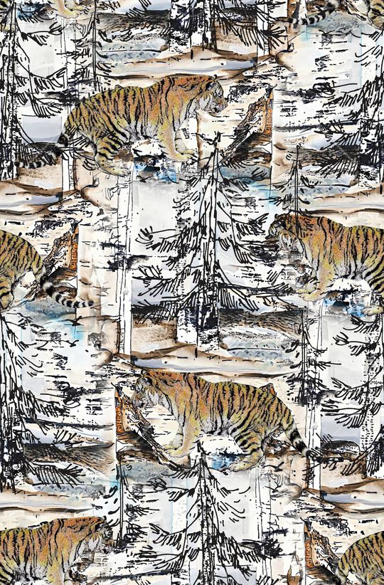 树枝印花华亿平台图片