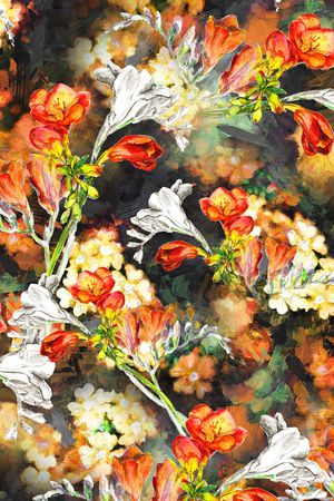 花卉印花华亿平台图片