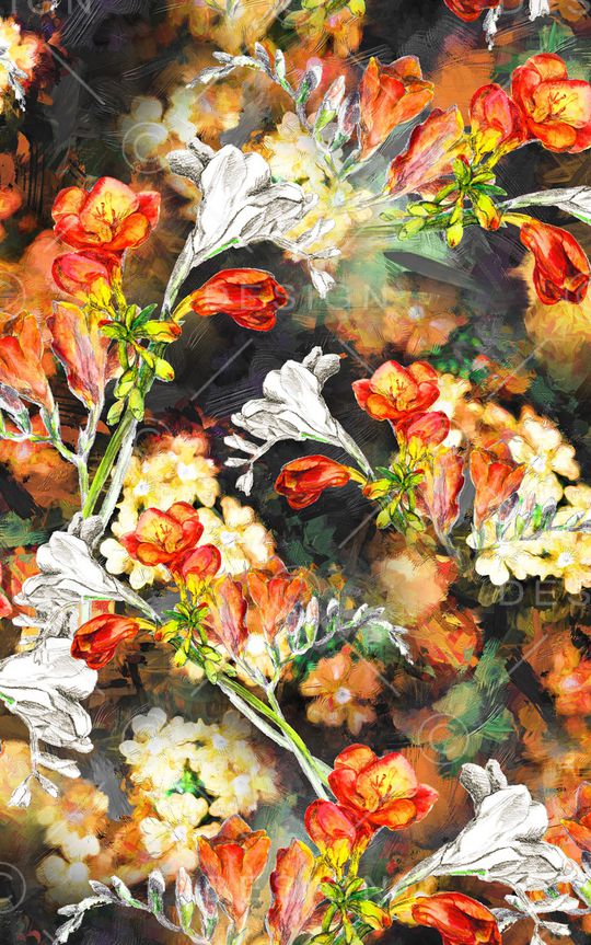 花卉印花华亿平台图片