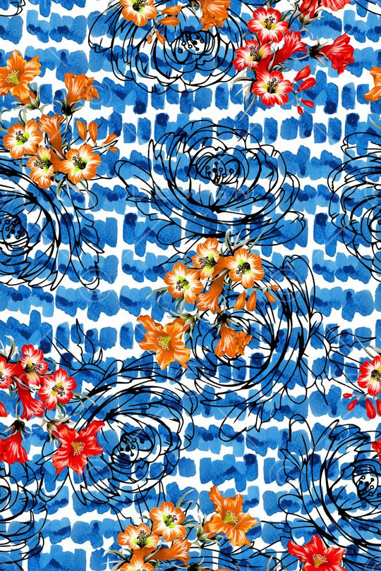 花卉印花华亿平台图片