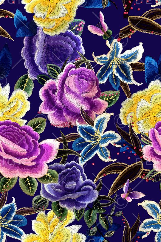 花卉印花华亿平台图片