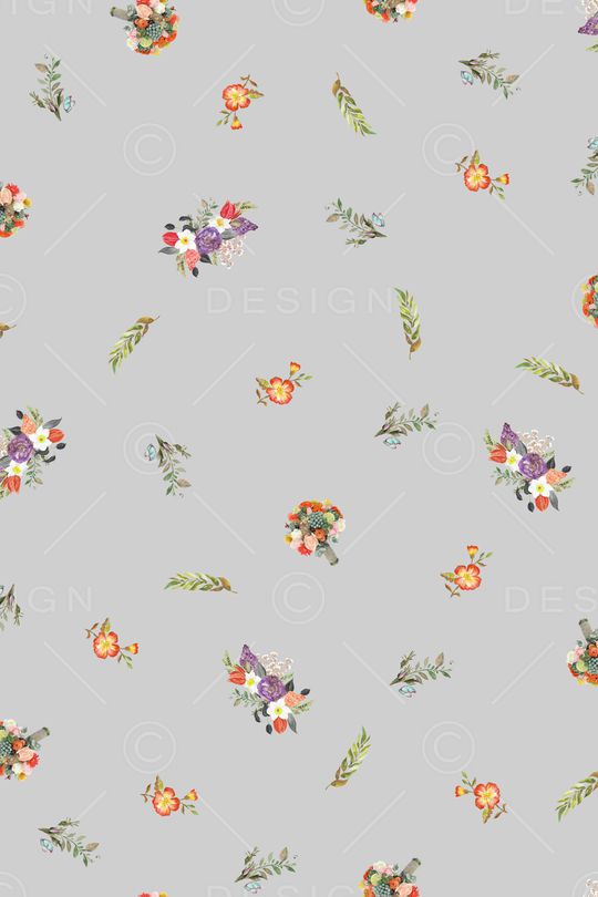 水彩花卉印花华亿平台图片