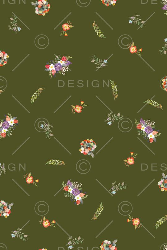 水彩花卉印花华亿平台图片