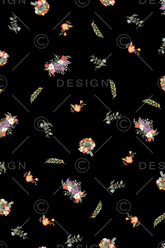 水彩花卉印花华亿平台图片