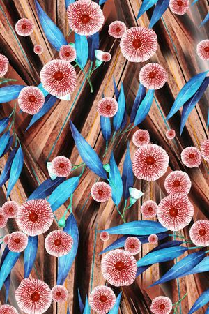 水彩花卉印花华亿平台图片