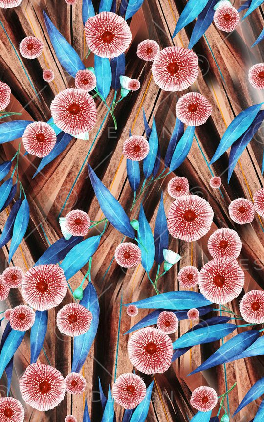 水彩花卉印花华亿平台图片