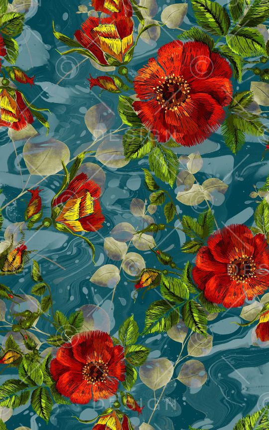 花卉印花华亿平台图片