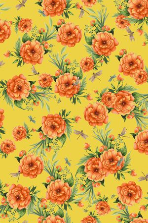 彩底花卉印花华亿平台图片