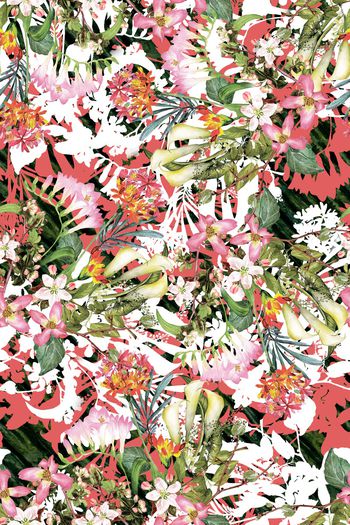 手绘花卉印花华亿平台图片