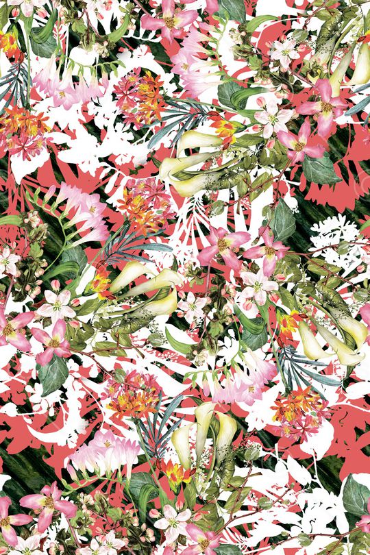 手绘花卉印花华亿平台图片