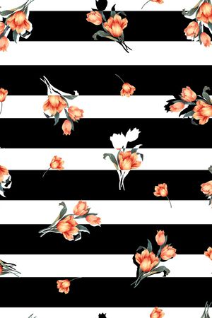 手绘花卉印花华亿平台图片