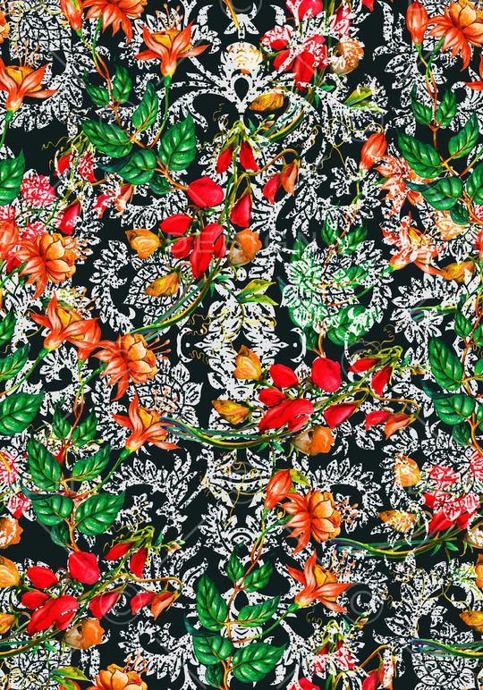 花卉印花华亿平台图片