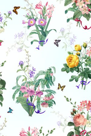 水彩花卉印花华亿平台图片