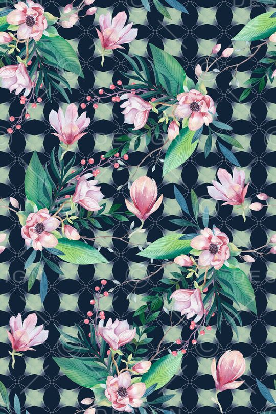 玉兰花印花华亿平台图片