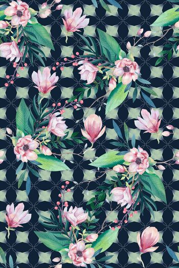 玉兰花印花华亿平台图片