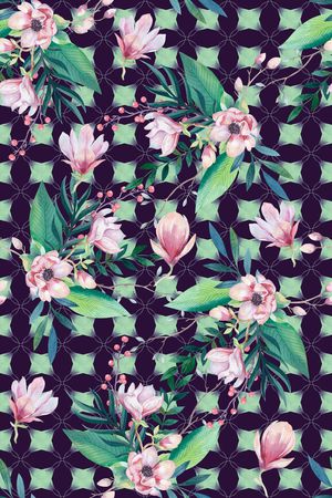 玉兰花印花华亿平台图片