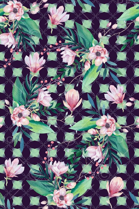 玉兰花印花华亿平台图片