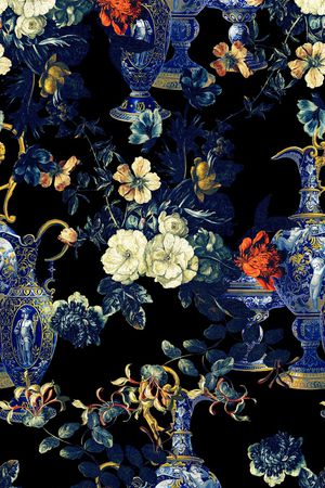 水彩花卉印花华亿平台图片