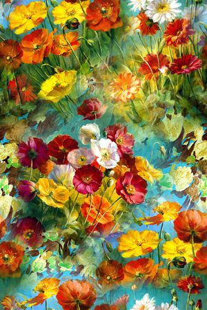 花卉印花华亿平台图片