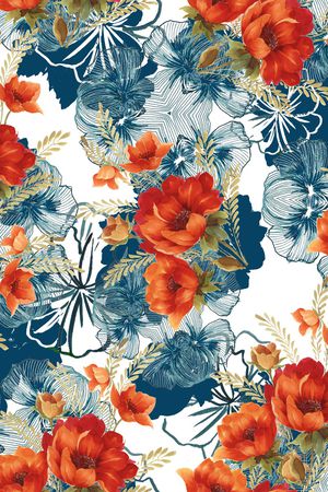 花卉印花华亿平台图片