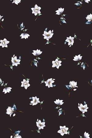 水彩花卉印花华亿平台图片