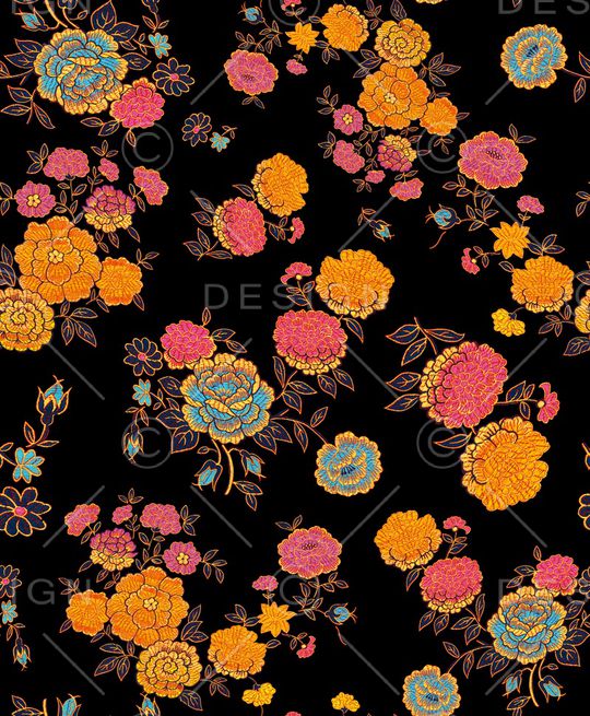 花卉印花华亿平台图片