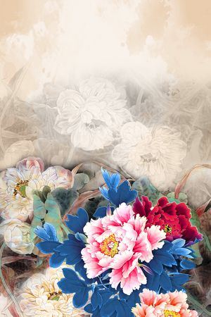 手绘花卉印花华亿平台图片