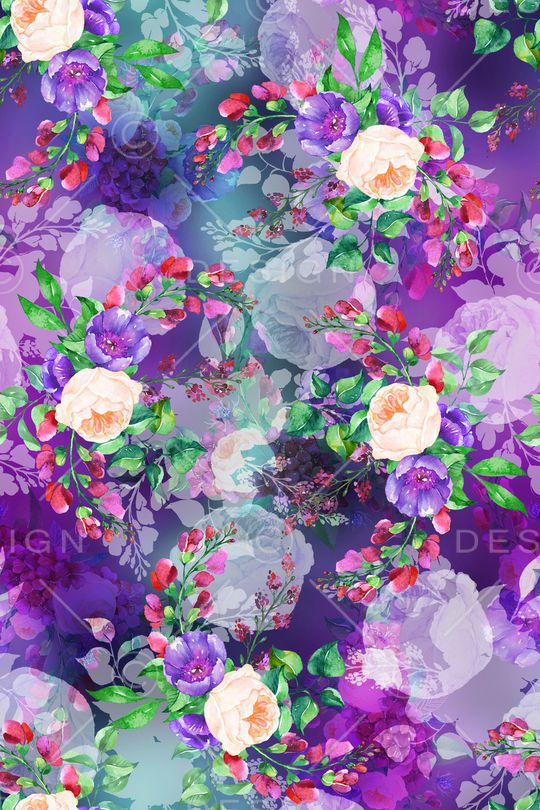 彩底花卉印花华亿平台图片