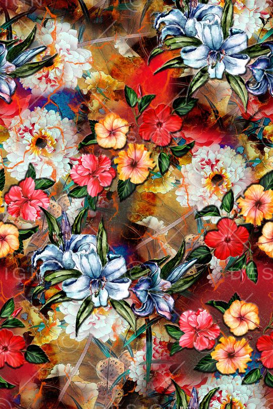 花卉印花华亿平台图片