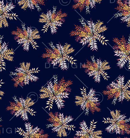 黑底花卉印花华亿平台图片