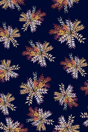 黑底花卉印花华亿平台图片