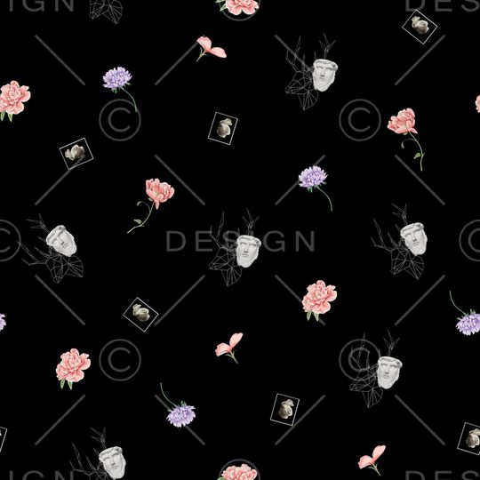 手绘花卉印花华亿平台图片