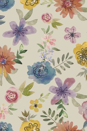 水彩花卉印花华亿平台图片