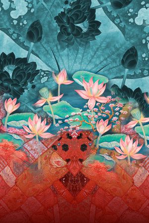 中国风印花华亿平台图片