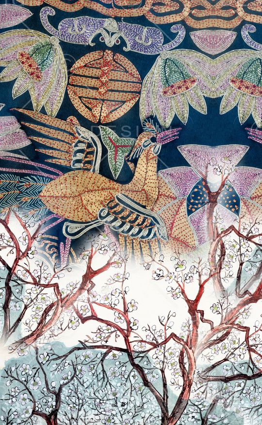 中国风印花华亿平台图片