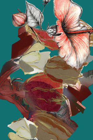 水彩花卉印花华亿平台图片