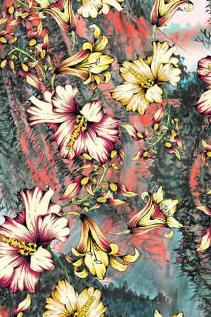 花卉印花华亿平台图片