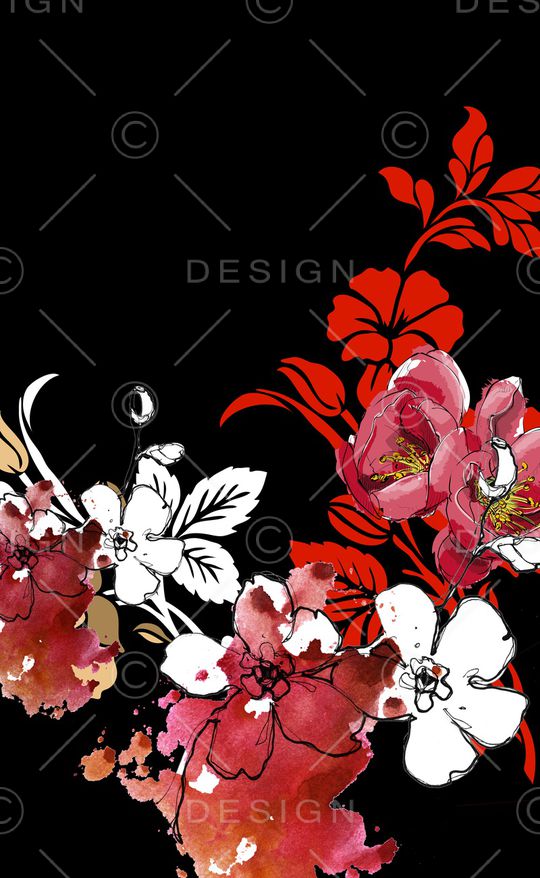 花卉印花华亿平台图片