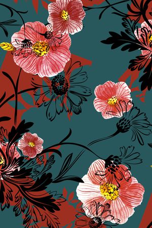 花卉印花华亿平台图片