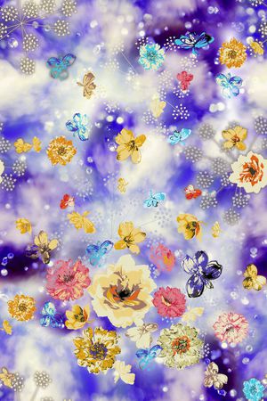 花卉印花华亿平台图片