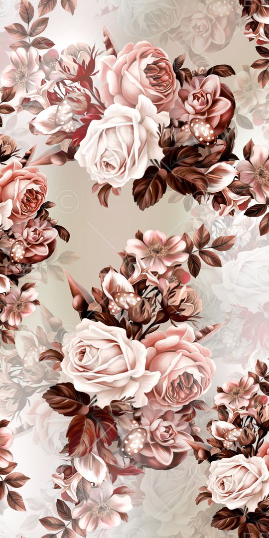 手绘花卉印花华亿平台图片