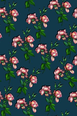 玫瑰花印花华亿平台图片