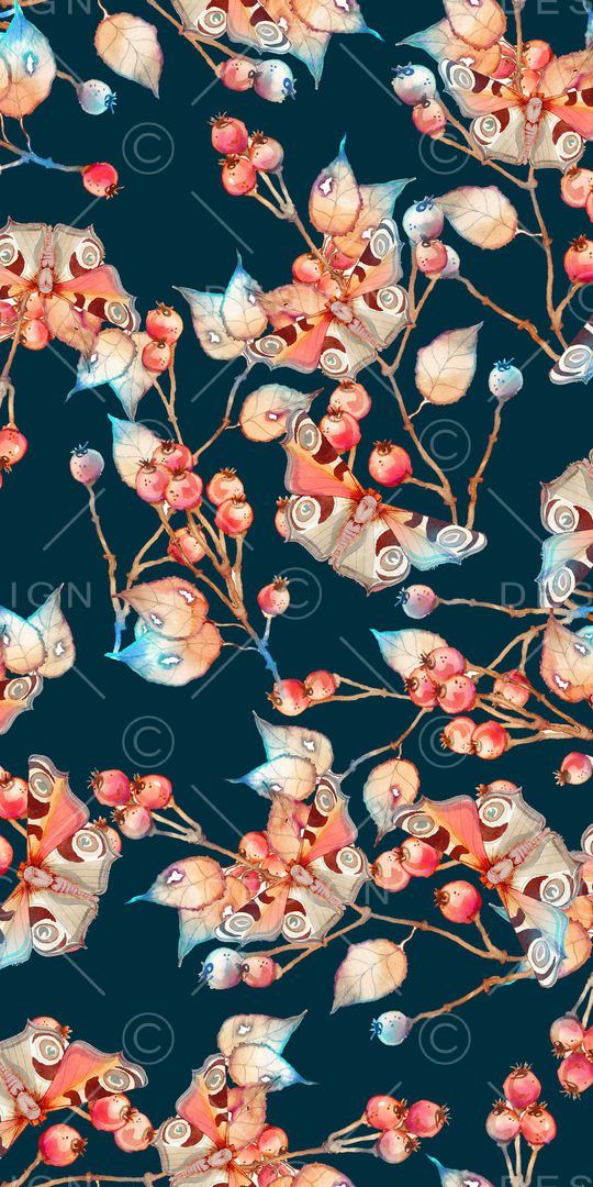 水彩花卉印花华亿平台图片