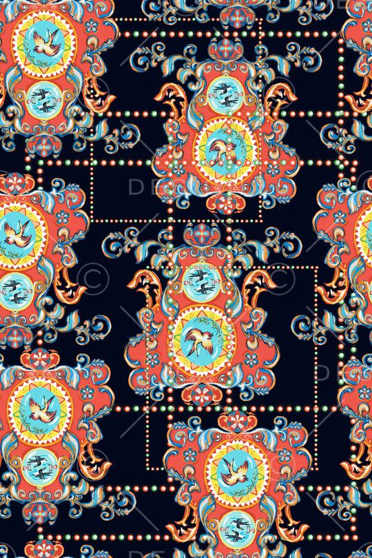 宫廷风印花华亿平台图片