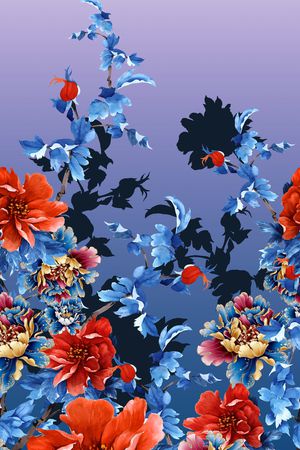 花卉印花华亿平台图片