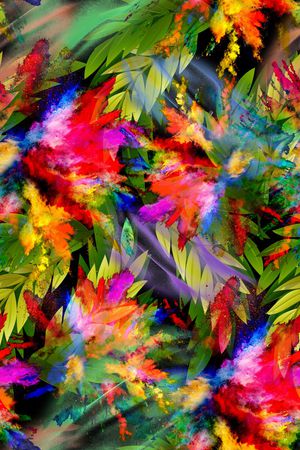 绿植树叶印花华亿平台图片