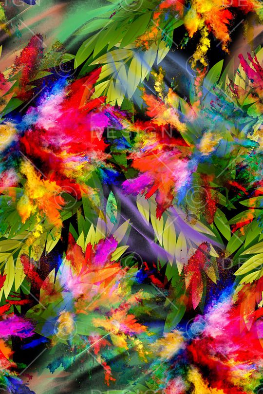 绿植树叶印花华亿平台图片