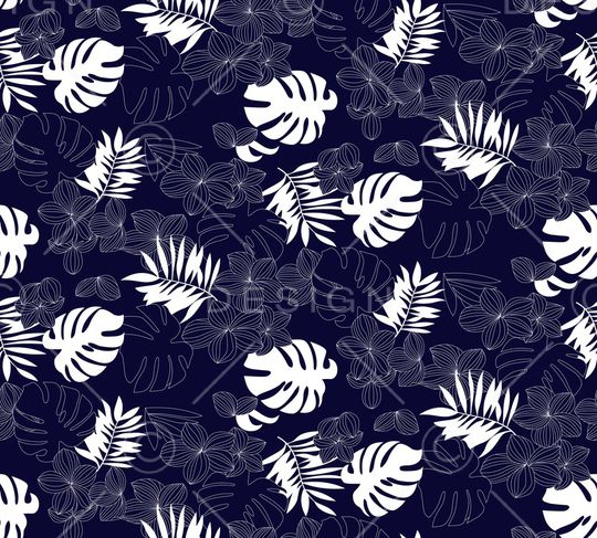 黑底花卉印花华亿平台图片