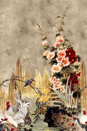 花卉印花华亿平台图片