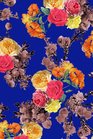 花卉印花华亿平台图片